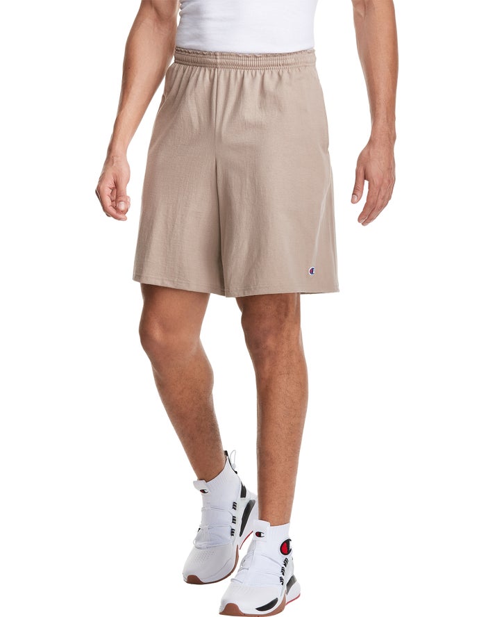 Champion Mens Shorts NZ - Classic Cotton Jersey Khaki ( 2651-WBVPY )